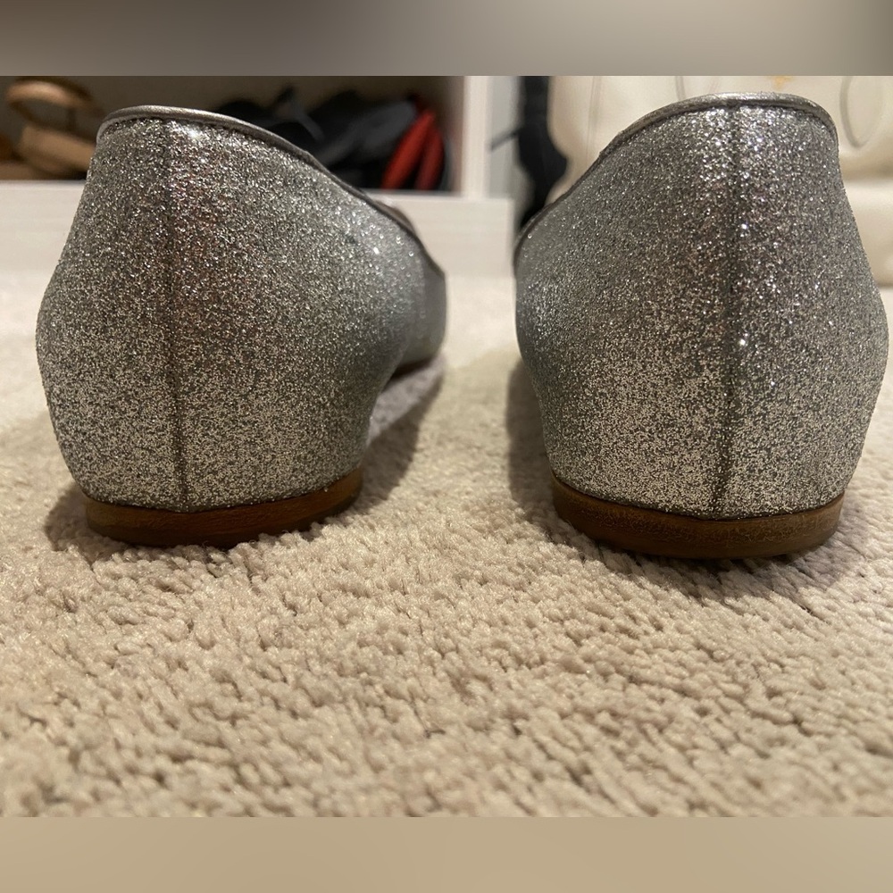 Vintage Prada Silver Sparkle Flat Loafers - Picture 12 of 16
